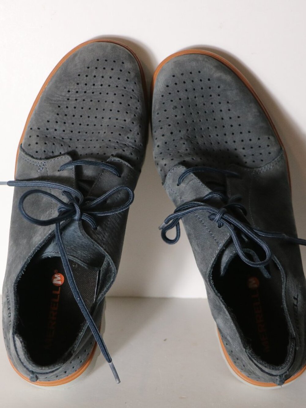 Merrell Mens Downtown Lace Up Oxford Sneaker 10 Suede Slate Gray Comfort j93933 - Picture 5 of 8